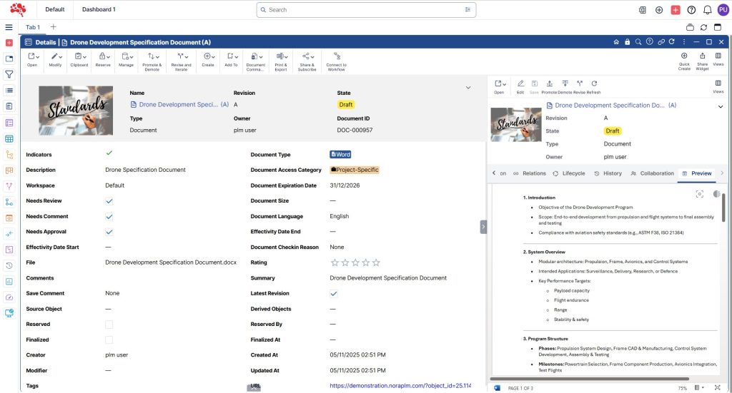 Scroll up and down to easily preview the document within the viewer