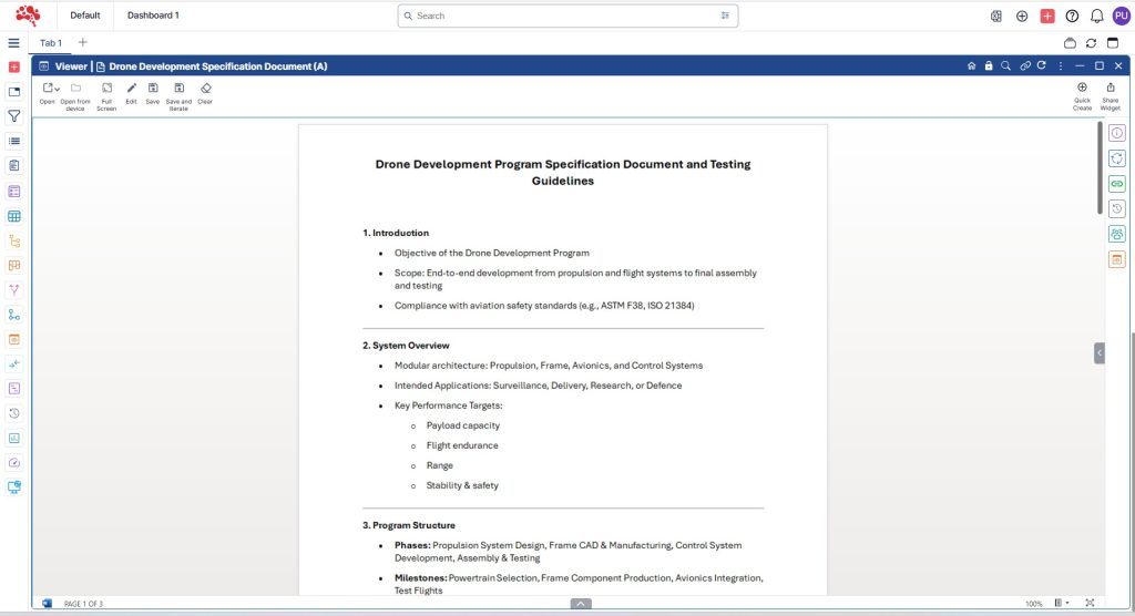 The document is displayed in the viewer, allowing smooth scrolling and full preview