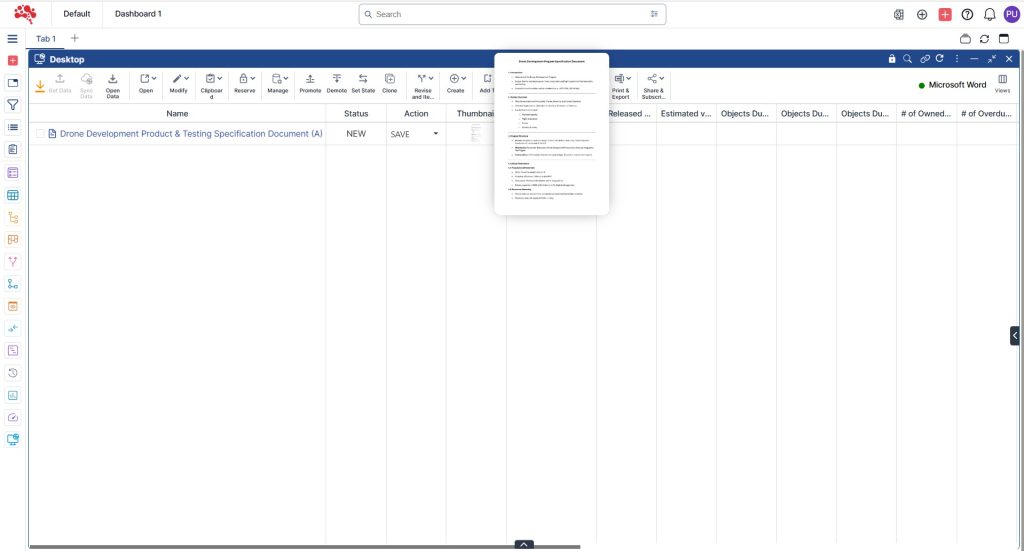 Hover over the thumbnail area to view the image of the uploaded document.