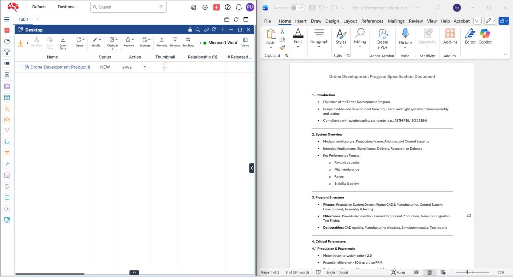 The document is successfully synced from Microsoft word