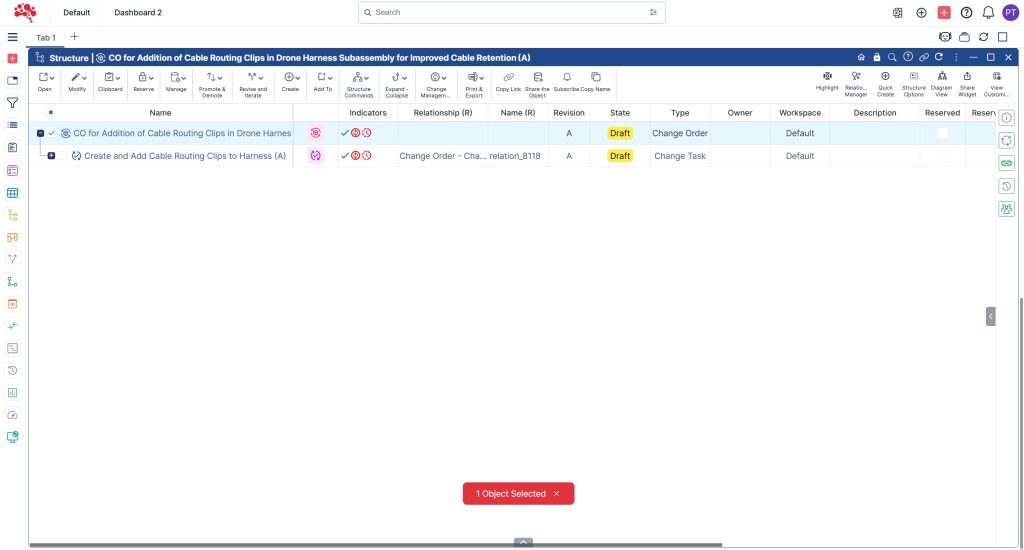 4.4 Change Task created successfully.