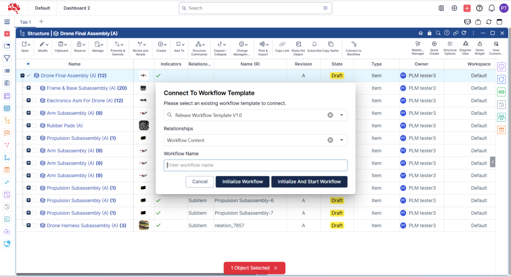 Define the relationship as “Workflow Content”